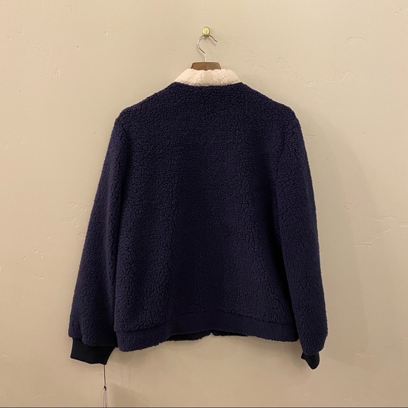 UGG Navy Annalise Teddy Bear Bomber Style Jacket - Picture 10 of 11